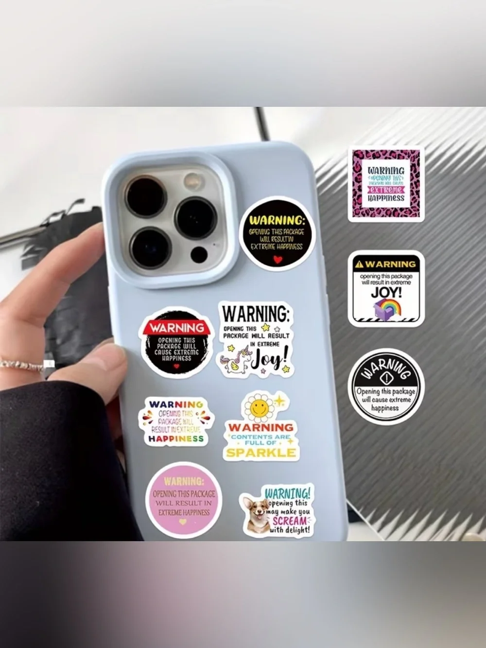 Joy Warning Sticker Roll of 100 - New